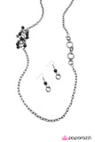 Paparazzi "On The Move" Black Necklace & Earring Set Paparazzi Jewelry