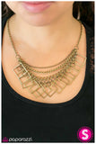Paparazzi "On The Quad - Brass" necklace Paparazzi Jewelry