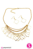 Paparazzi "On The Quad - Gold" necklace Paparazzi Jewelry