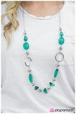 Paparazzi "On The Rocks" Green Necklace & Earring Set Paparazzi Jewelry