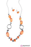 Paparazzi "On The Rocks" Orange Necklace & Earring Set Paparazzi Jewelry