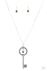 Paparazzi "Open New Doors" Green Necklace & Earring Set Paparazzi Jewelry