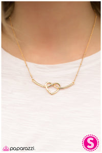 Paparazzi "Open Your Heart" Gold Necklace & Earring Set Paparazzi Jewelry