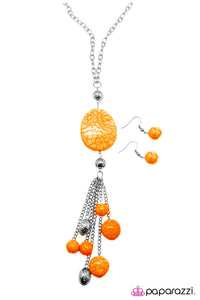 Paparazzi "How MARBLE-lous!" Orange Necklace & Earring Set Paparazzi Jewelry