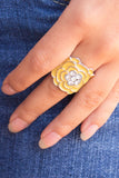 Paparazzi "Orchid Cascades" Yellow Ring Paparazzi Jewelry