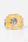 Paparazzi "Orchid Cascades" Yellow Ring Paparazzi Jewelry
