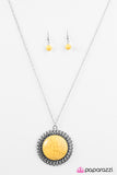 Paparazzi "Over The Mountain" Yellow Necklace & Earring Set Paparazzi Jewelry