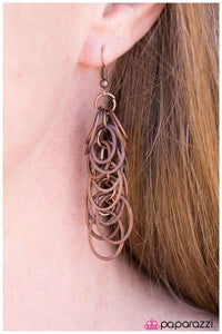 Paparazzi "Over the Top" Copper Earrings Paparazzi Jewelry