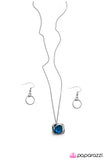 Paparazzi "Pandoras Box" Blue 038XX Necklace & Earring Set Paparazzi Jewelry