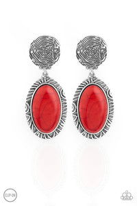 Paparazzi "Southern Impressions" Red Clip On Earrings Paparazzi Jewelry