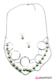 Paparazzi "Parade Of Lights" Green Necklace & Earring Set Paparazzi Jewelry