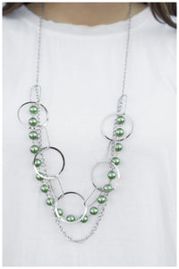 Paparazzi "Parade Of Lights" Green Necklace & Earring Set Paparazzi Jewelry