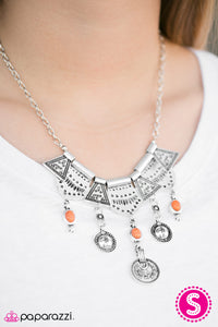 Paparazzi "Paradise Princess" Orange Necklace & Earring Set Paparazzi Jewelry