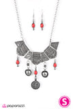 Paparazzi "Paradise Princess" Red Necklace & Earring Set Paparazzi Jewelry