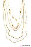 Paparazzi "Parallel Universe" Gold Necklace & Earring Set Paparazzi Jewelry