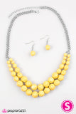 Paparazzi "Parkview Picnic" Yellow Necklace & Earring Set Paparazzi Jewelry