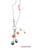 Paparazzi "Part Of The Movement" Orange Necklace & Earring Set Paparazzi Jewelry