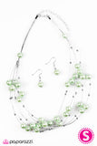 Paparazzi "Pearl Armada" Green Necklace & Earring Set Paparazzi Jewelry