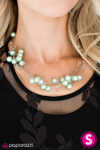 Paparazzi "Pearl Armada" Green Necklace & Earring Set Paparazzi Jewelry