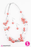 Paparazzi "Pearl Armada" Orange Necklace & Earring Set Paparazzi Jewelry