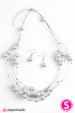 Paparazzi "Pearl Armada" Silver Necklace & Earring Set Paparazzi Jewelry