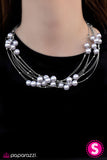 Paparazzi "Pearl Armada" Silver Necklace & Earring Set Paparazzi Jewelry