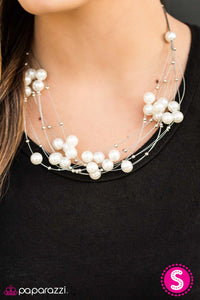 Paparazzi "Pearl Armada" White Necklace & Earring Set Paparazzi Jewelry