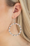 Paparazzi "Pearl Palace" Pink Pearl White Rhinestone Hoop Earrings Paparazzi Jewelry
