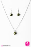 Paparazzi "PEARLS Are A Girls Best Friend" Green Necklace & Earring Set Paparazzi Jewelry