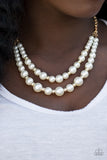 Paparazzi "Pearly Perfectionist" Gold Necklace & Earring Set Paparazzi Jewelry