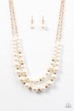 Paparazzi "Pearly Perfectionist" Gold Necklace & Earring Set Paparazzi Jewelry