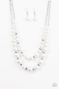 Paparazzi "Pearly Perfectionist" White Necklace & Earring Set Paparazzi Jewelry