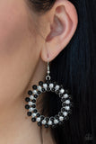 Paparazzi "Pearly Poise " Black BeadsWhite Rhinestone Earrings Paparazzi Jewelry
