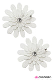 Paparazzi "Petal Pusher" White Hair Clip Paparazzi Jewelry