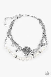 Paparazzi "Petunia Party" White Bracelet Paparazzi Jewelry