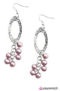 Paparazzi "Monte Carlo" Pink Pearl Silver Oval Earrings Paparazzi Jewelry