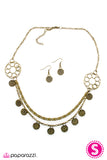 Paparazzi "Pirate Queen" Brass Necklace & Earring Set Paparazzi Jewelry