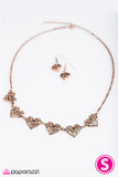 Paparazzi "Playing My Heartstrings" Copper Necklace & Earring Set Paparazzi Jewelry