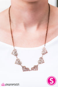 Paparazzi "Playing My Heartstrings" Copper Necklace & Earring Set Paparazzi Jewelry