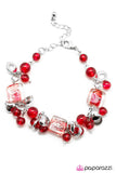 Paparazzi "Playing the Fool" Red Bracelet Paparazzi Jewelry