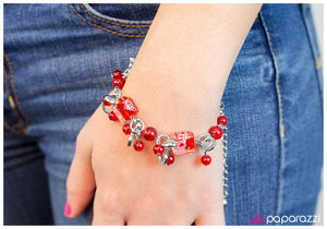 Paparazzi "Playing the Fool" Red Bracelet Paparazzi Jewelry