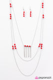 Paparazzi "Pleasant Paradise" Red Necklace & Earring Set Paparazzi Jewelry