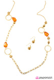 Paparazzi "Please, Hold Your Applause" Orange Gold Necklace & Earring Set Paparazzi Jewelry