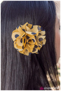 Paparazzi "POLKA-hontas" Yellow Hair Clip Paparazzi Jewelry