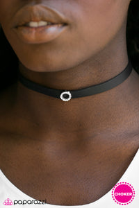 Paparazzi "Pop Your Collar" Black Choker Necklace & Earring Set Paparazzi Jewelry