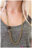 Paparazzi "Positive Thinking - Brass" necklace Paparazzi Jewelry