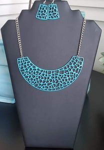 Paparazzi "Powerful Prowl" FASHION FIX EXCLUSIVE Blue Necklace & Earring Set Paparazzi Jewelry