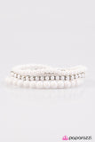 Paparazzi "Pretty and Prim - White" bracelet Paparazzi Jewelry