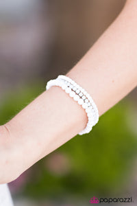 Paparazzi "Pretty and Prim - White" bracelet Paparazzi Jewelry