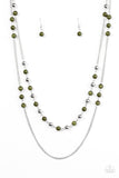 Paparazzi "Prismatic Sunsets" Green Necklace & Earring Set Paparazzi Jewelry